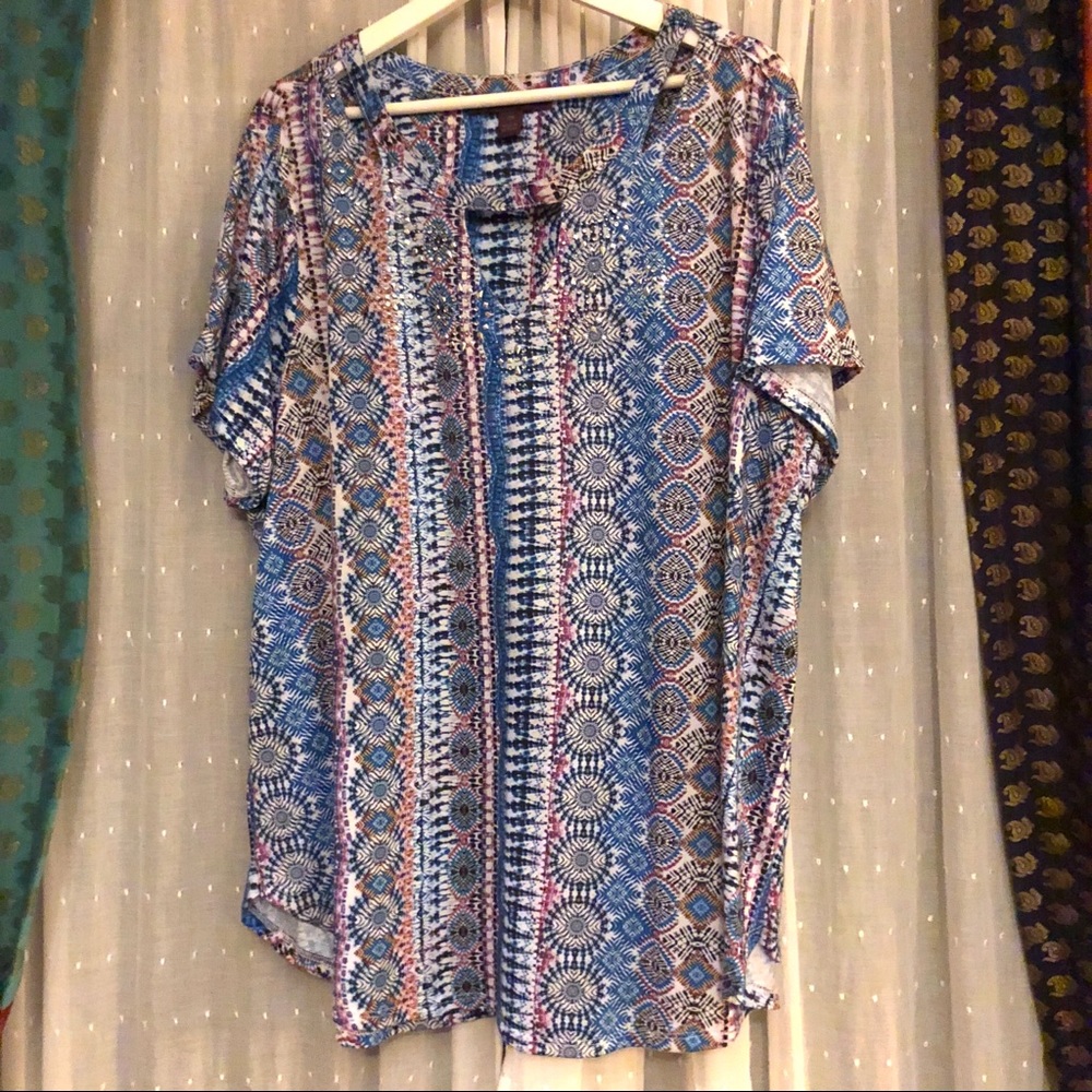 Gloria Vanderbilt Top with Cutouts 2X EUC